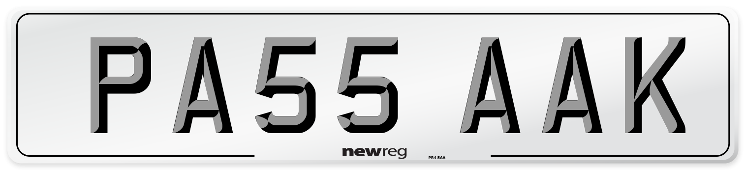 PA55 AAK Number Plate from New Reg